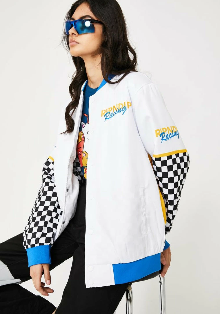 Best deal β€οΈ RIPNDIP Outerwear Speed Racing Varsity Jacket π₯ 4 RIPNDIP Outerwear Speed Racing Varsity Jacket