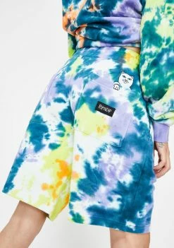 RIPNDIP Tie Dye Peek A Nermal Sweat Shorts