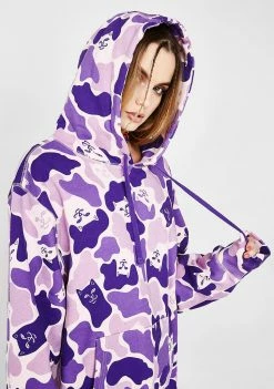 Cheapest ⭐ RIPNDIP Invisible Purple Camo Hoodie Tops ✔️ 9 RIPNDIP Invisible Purple Camo Hoodie Tops