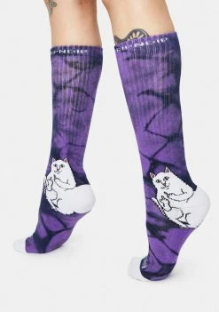 RIPNDIP Purple Lightning Lord Nermal Socks Socks & Tights