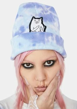 RIPNDIP Periwinkle Lord Nermal Tie Dye Beanie