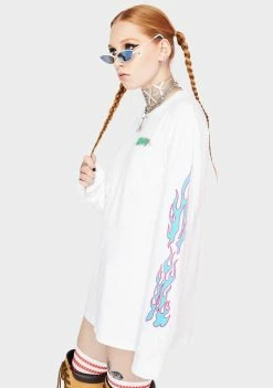 RIPNDIP Flaming Hot Long Sleeve Graphic Tee Tops