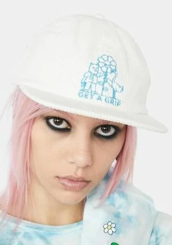 RIPNDIP White Get A Grip Panel Corduroy Hat