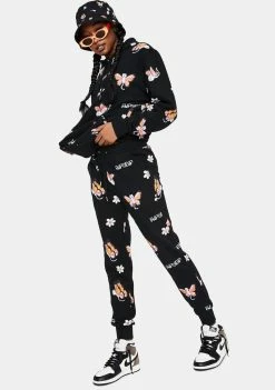 RIPNDIP Bottoms Black Butterfly Sweatpants