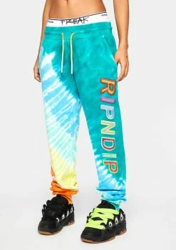 RIPNDIP Teal Prisma Tie Dye Sweatpants