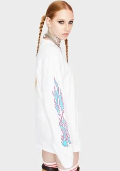 RIPNDIP Flaming Hot Long Sleeve Graphic Tee Tops