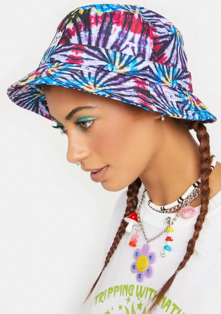 Best deal 🤩 RIPNDIP Lord Nermal Tie Dye Bucket Hat Hats 🤩 3 RIPNDIP Lord Nermal Tie Dye Bucket Hat Hats