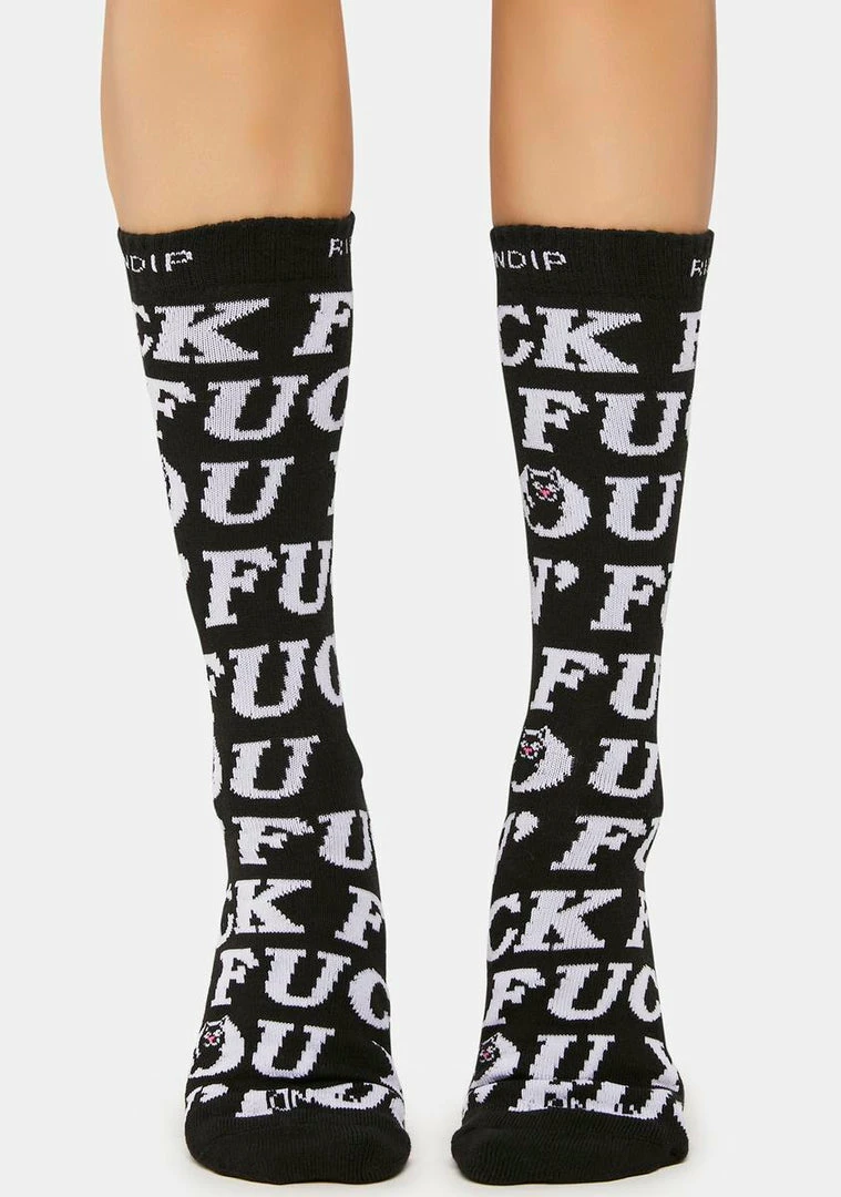 Brand new ๐ RIPNDIP ๐งฆ Socks & Tights Fuckin Fuck Crew ๐งฆ Socks ๐ฅ 4 RIPNDIP Socks & Tights Fuckin Fuck Crew Socks