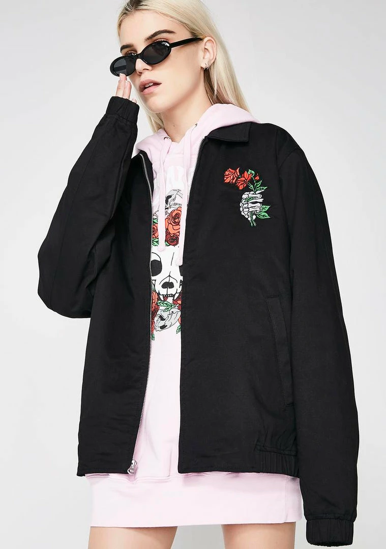 Best deal 🥰 RIPNDIP Outerwear Dead Rose Cotton Coach Jacket ⌛ 6 RIPNDIP Outerwear Dead Rose Cotton Coach Jacket