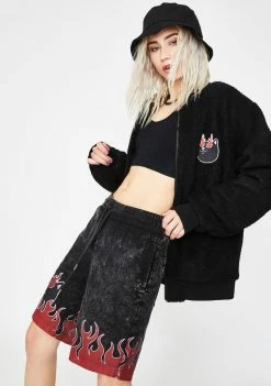 RIPNDIP Black Mineral Wash Bliss Shorts Bottoms